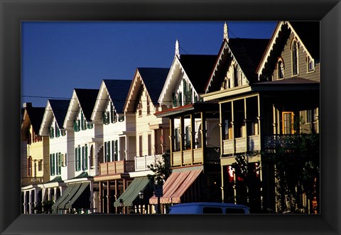 Framed Row of Beach Homes, Cape May, NJ Print