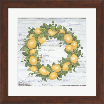 Framed Lemon Wreath Print