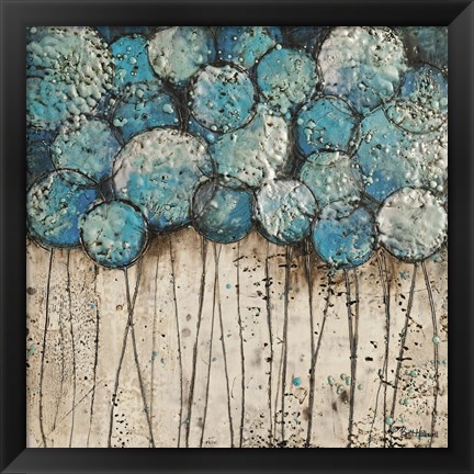 Framed Bubble Trees in Blue Print