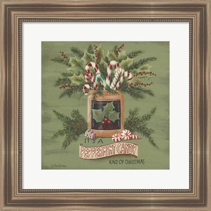 Framed Peppermint Christmas Print