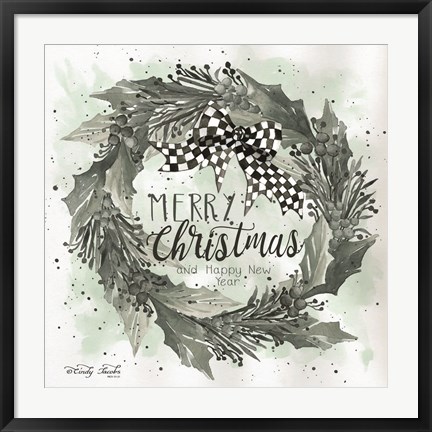 Framed Merry Christmas and Happy New Year Print