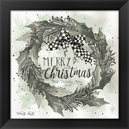 Framed Merry Christmas and Happy New Year Print