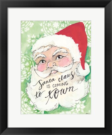 Framed Santa is Coming to Town Print