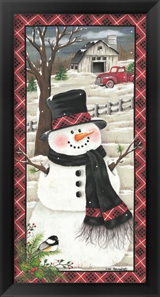 Framed Farmhouse Snowman Print