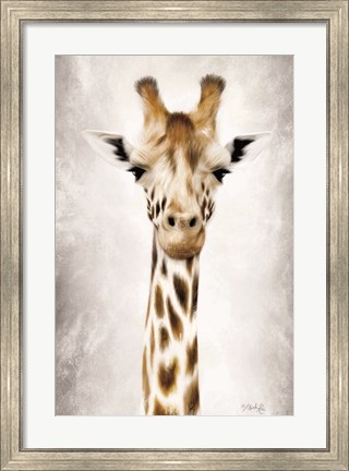 Framed Geri the Giraffe Up Close Print