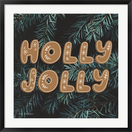 Framed Gingerbread Holly Jolly Print