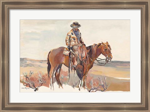 Framed Western Rider Warm Print