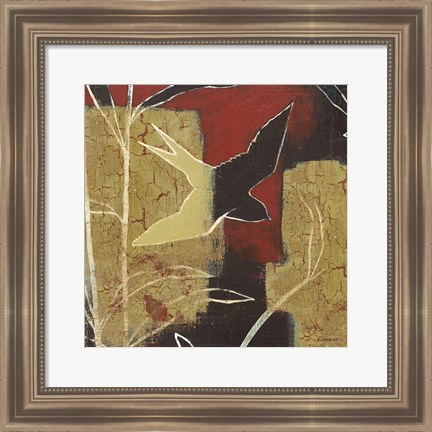 Framed Sun Stems Tile I Print