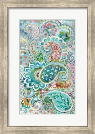 Framed Paisley Flowers Print