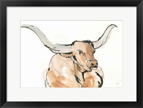 Framed Longhorn I Print