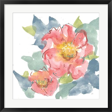 Framed Peony in the Pink II on White Print