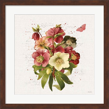 Framed Vintage Petals V Print