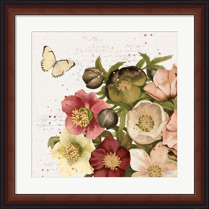 Framed Vintage Petals II Print