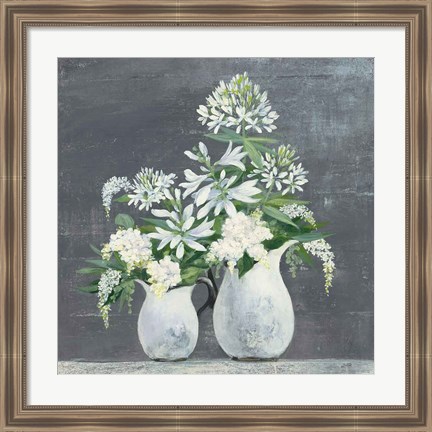 Framed Later Summer Bouquet III White Vase Print