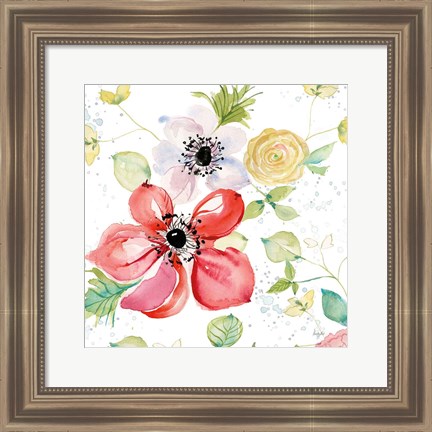 Framed Spray of Anemones II Print