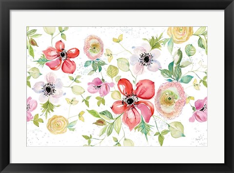 Framed Spray of Anemones I Print