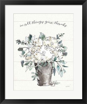 Framed Modern Farmhouse V Give Thanks Print