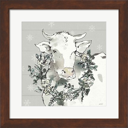 Framed Modern Farmhouse XII Snowflakes Print