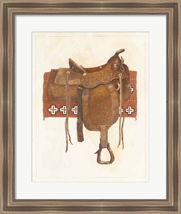 Framed Western Saddle I Light Print