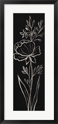 Framed Black Floral III Crop Print