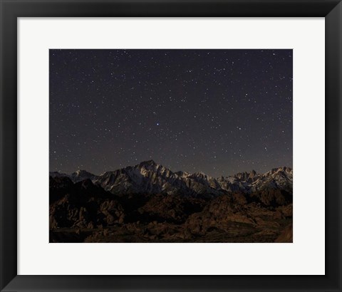 Framed Mount Whitney Moon &amp; Stars Print