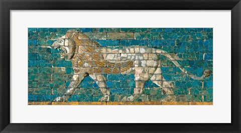 Framed Panel with Striding Lion, ca. 604-562 B.C.E. Print