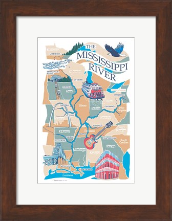 Framed Mississippi River Print