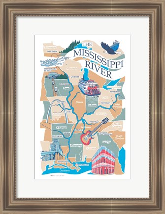 Framed Mississippi River Print