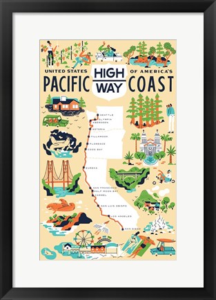 Framed Pacific Coast Highway Print