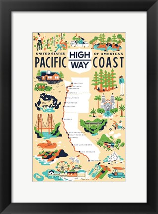 Framed Pacific Coast Highway Print