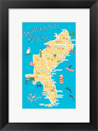 Framed Southeastern States Print