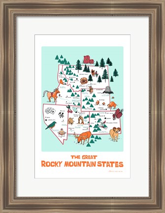 Framed Great Rocky Mountain States Print