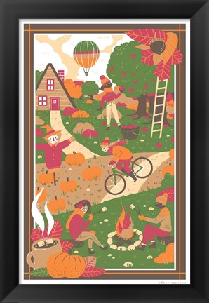 Framed Fall Scenes Print