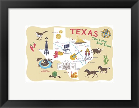 Framed Texas Print