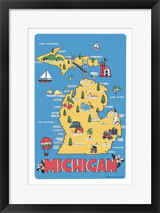 Framed Michigan Print