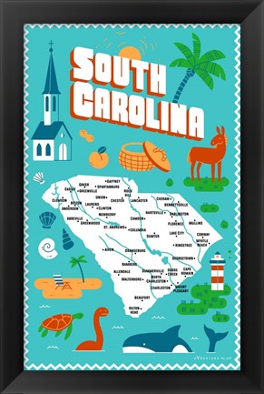 Framed South Carolina Print