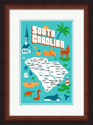 Framed South Carolina Print