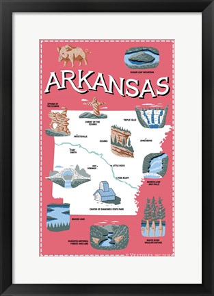 Framed Arkansas 2 Print