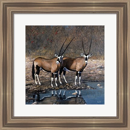 Framed At The Waterhole Print