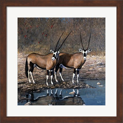 Framed At The Waterhole Print