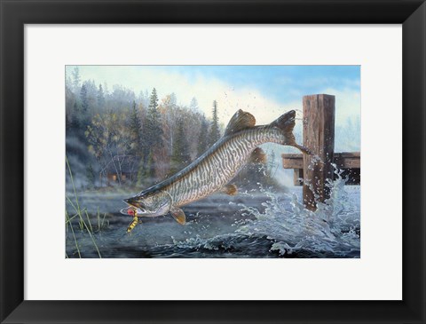 Framed Tiger In The Mist Print