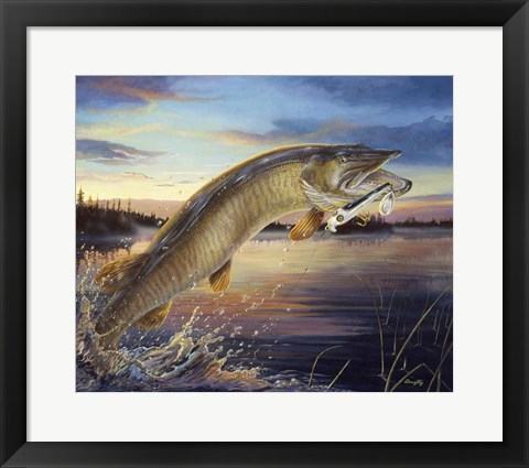 Framed Twilight Muskie Print