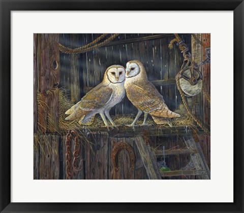 Framed Barnyard Romance Print