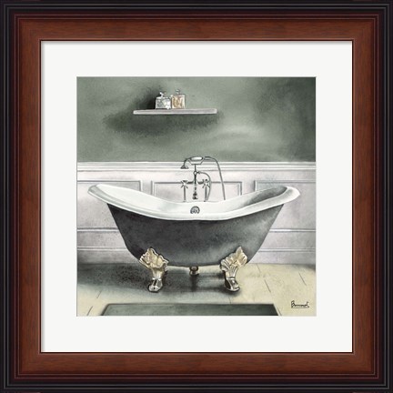 Framed Smoky Gray Bath I Print