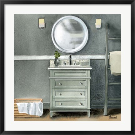 Framed Smoky Gray Bath II Print