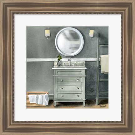 Framed Smoky Gray Bath II Print