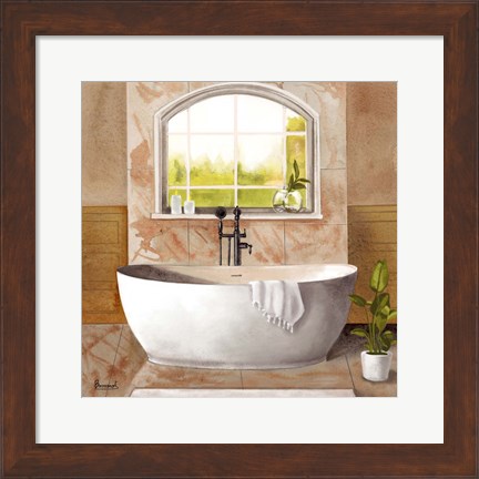 Framed Marble Bath I Print