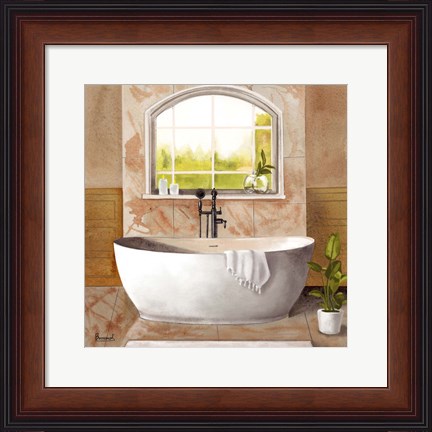 Framed Marble Bath I Print