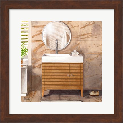 Framed Marble Bath II Print