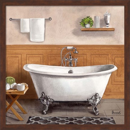 Framed Serene Bath I Print